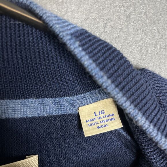 Tommy Bahama Men's Extra Fine Merino Wool 1/4 Zip Pullover Sweater Large L Prep - Picture 4 of 8